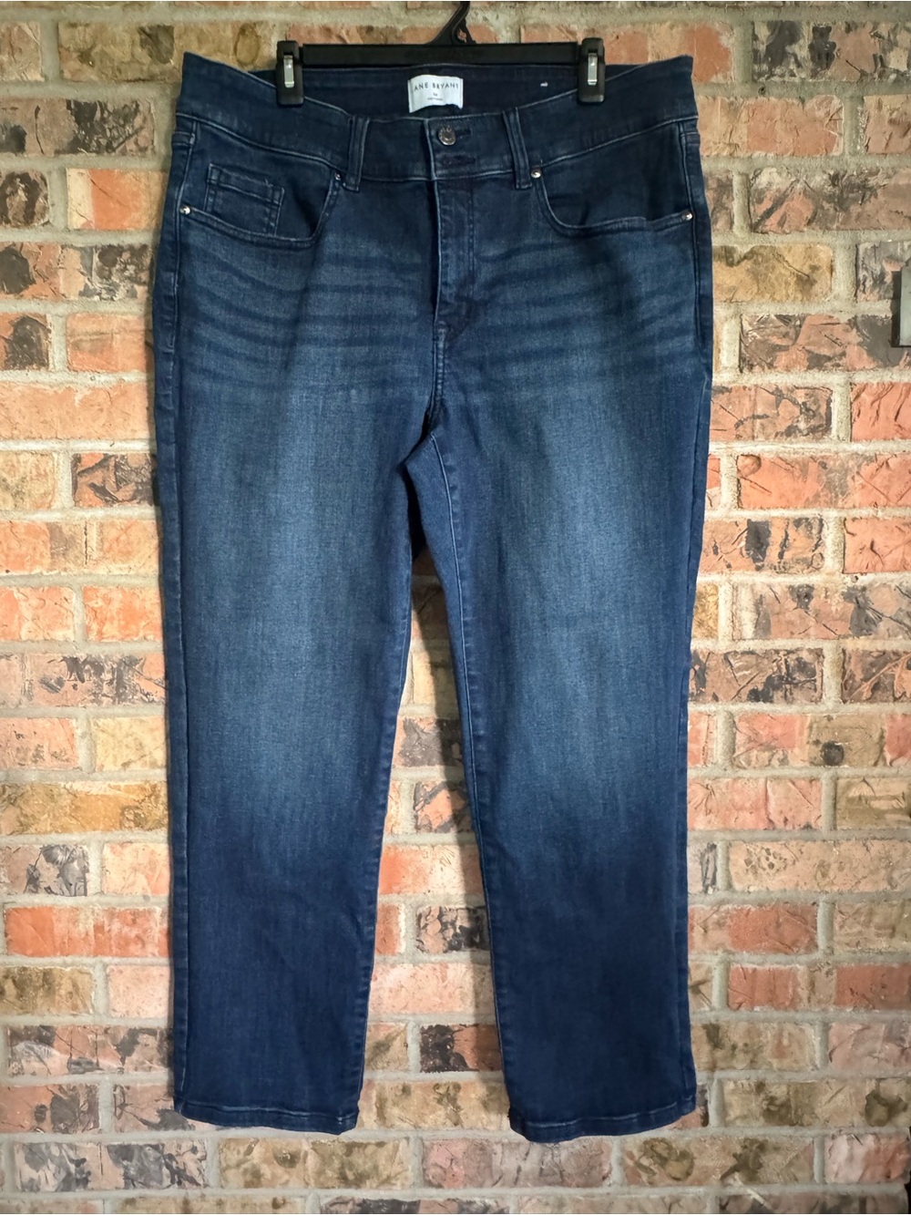 Lane Bryant Tighter Tummy Jeans 16S Slim Straight High Rise Stretch Denim Indigo